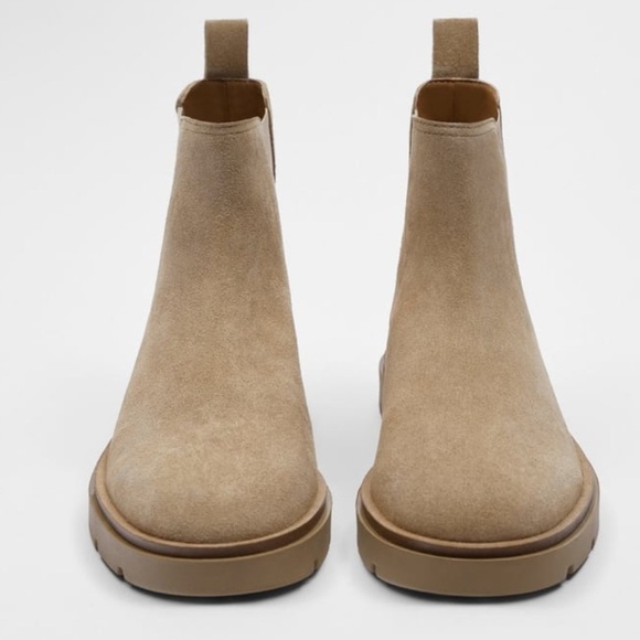 ZARA SPLIT SUEDE CHELSEA BOOTS - Picture 3 of 6